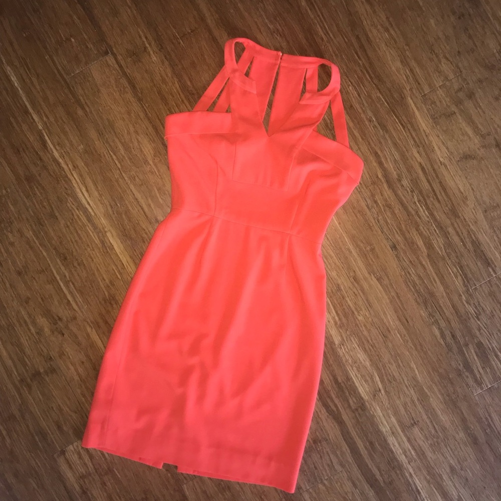 BCBGMAXAZRIA Red Orange Cocktail Dress in size 0
